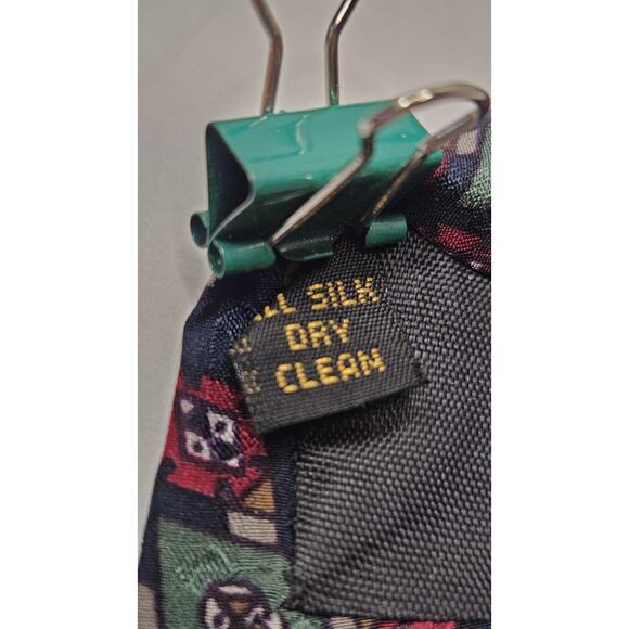 Vintage Paolo Bianco Silk Tie Red Blue Green Diamond Design 100% Silk USA Made - Picture 5 of 6